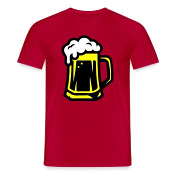 Beer Mug Beer Icon - Men's T-Shirt - red - Front - AI Model Male 178 dark (178cm)