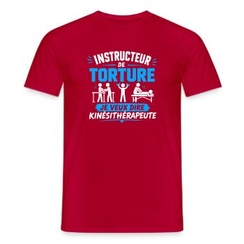 Instructeur de Torture Kinésithérapeute - T-shirt homme - rouge - Devant - AI Model Male 178 dark (178cm)