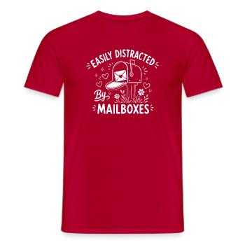 Facilement distrait par les boîtes aux lettres Postbote Post Post - T-shirt homme - rouge - Devant - AI Model Male 178 dark (178cm)
