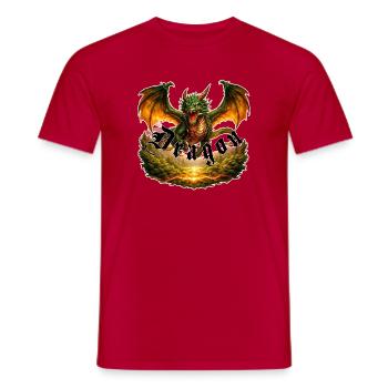 Dragon Feu Dragon Gothique - T-shirt homme - rouge - Devant - AI Model Male 178 dark (178cm)