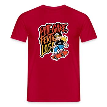 Pott Göre - Skater Girl - Männer T-Shirt - Rot - Vorne - AI Model Male 178 dark (178cm)