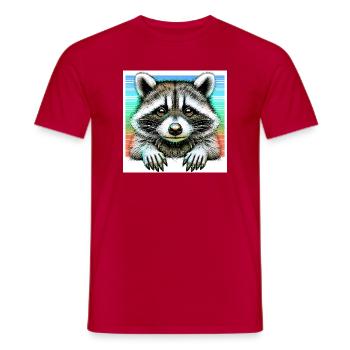 Raccoon - Men's T-Shirt - red - Front - AI Model Male 178 dark (178cm)