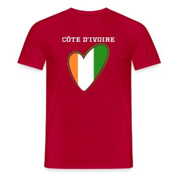 Ivory Coast Pride Cote D'Ivoire Heritage Elephant - T-shirt homme - rouge - Devant - AI Model Male 178 dark (178cm)