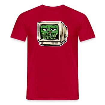 Grüner Retro-Bildschirm Tech-Witz - Männer T-Shirt - Rot - Vorne - AI Model Male 178 dark (178cm)