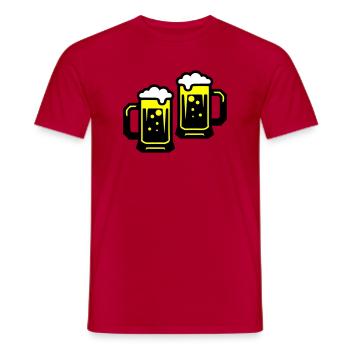 Icône de la bière qui encourage - T-shirt homme - rouge - Devant - AI Model Male 178 dark (178cm)