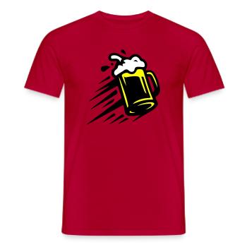 Icône de chope de bière - T-shirt homme - rouge - Devant - AI Model Male 178 dark (178cm)