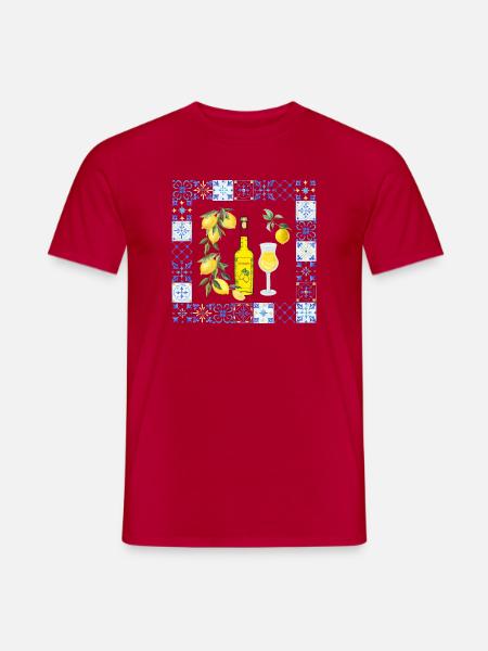 Zitroniges Limoncello Azulejo - Männer T-Shirt - Rot