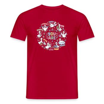 Cercle des canards vous êtes aimés - T-shirt homme - rouge - Devant - AI Model Male 178 dark (178cm)