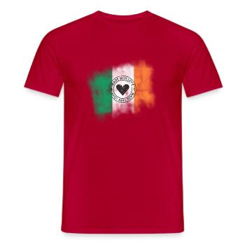 Ireland Flag | Made With Love Retro Design - Men's T-Shirt - red - Front - AI Model Male 178 dark (178cm)