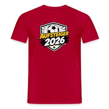 Aufsteiger 2026 Shield - Männer T-Shirt - Rot - Vorne - AI Model Male 178 dark (178cm)