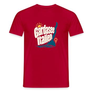 Gardasee Italien Lake Garda Travel Souvenir Statem - Men's T-Shirt - red - Front - AI Model Male 178 dark (178cm)