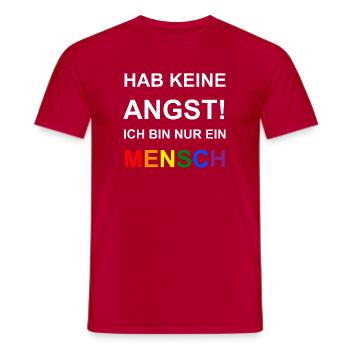 Nur ein Mensch - Männer T-Shirt - Rot - Vorne - AI Model Male 178 dark (178cm)