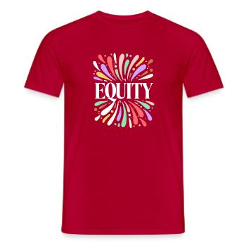 Equity: Buntes Funkeln - Männer T-Shirt - Rot - Vorne - AI Model Male 178 dark (178cm)