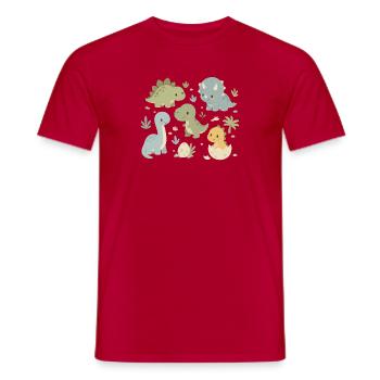 Niedliche Dinosaurier Kinder Design - Männer T-Shirt - Rot - Vorne - AI Model Male 178 dark (178cm)