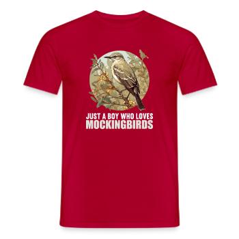 Spottdrosseln Spottdrossel - Männer T-Shirt - Rot - Vorne - AI Model Male 178 dark (178cm)