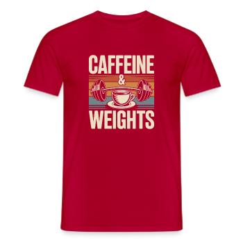 Entraînement en force Caféine et musculation Salle de musculation - T-shirt homme - rouge - Devant - AI Model Male 178 dark (178cm)