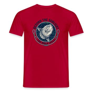 Beyond The Sunlight – Mola Mola Sunfish Vintage - Men's T-Shirt - red - Front - AI Model Male 178 dark (178cm)