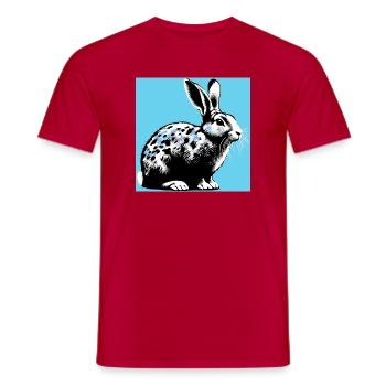 lapin - T-shirt homme - rouge - Devant - AI Model Male 178 dark (178cm)