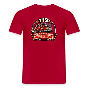 Feuerwehr 112 Hausbesuch Motiv - Männer T-Shirt - Rot - Vorne - AI Model Male 178 dark (178cm)