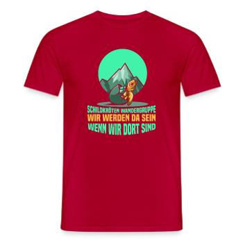Schildkörten Wandergruppe Wander Bergsteiger - Männer T-Shirt - Rot - Vorne - AI Model Male 178 dark (178cm)