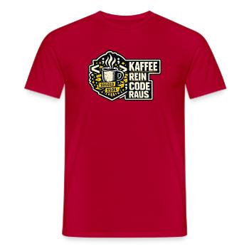 Kaffee Rein Code Raus - Männer T-Shirt - Rot - Vorne - AI Model Male 178 dark (178cm)