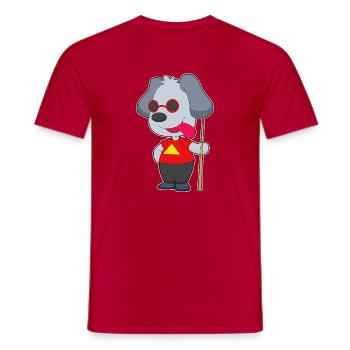 Queue de billard pour chiens - T-shirt homme - rouge - Devant - AI Model Male 178 dark (178cm)