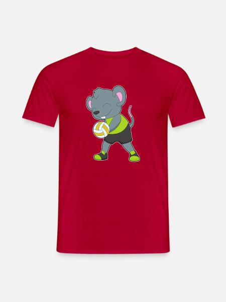 Mouse Volleyball Player Volleyball - Men's T-Shirt - red