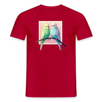Budgies - Men's T-Shirt - red - Front - AI Model Male 178 dark (178cm)