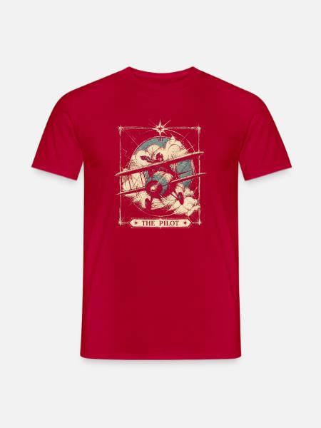 Pilot Arcana Style Aviation Vintage Art - Männer T-Shirt - Rot