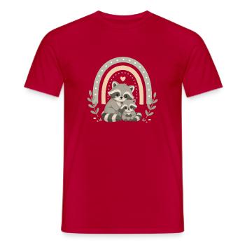 Raccoon Family Boho Rainbow - Men's T-Shirt - red - Front - AI Model Male 178 dark (178cm)