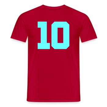 10- - Men's T-Shirt - red - Front - AI Model Male 178 dark (178cm)