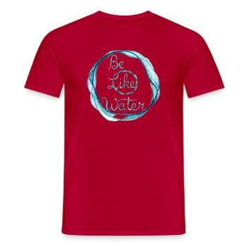 Be Like Water Circle - Men's T-Shirt - red - Front - AI Model Male 178 dark (178cm)
