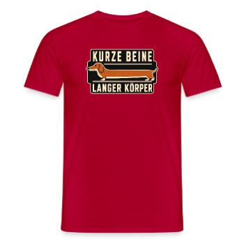 Dackel Kurze Beine Langer Korper Funny Dachshund - Men's T-Shirt - red - Front - AI Model Male 178 dark (178cm)