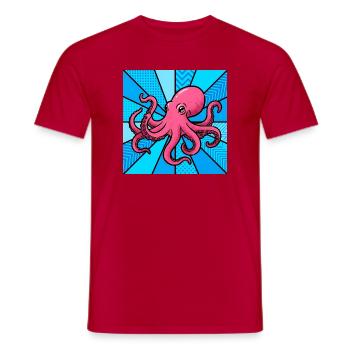 Octopus - Men's T-Shirt - red - Front - AI Model Male 178 dark (178cm)