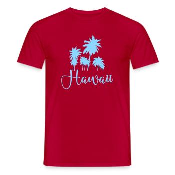 Hawaii Palmen Script Design - Männer T-Shirt - Rot - Vorne - AI Model Male 178 dark (178cm)