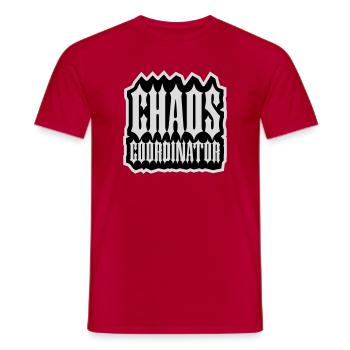 Coordinateur du Chaos Titre drôle Parents Teacher Logo - T-shirt homme - rouge - Devant - AI Model Male 178 dark (178cm)