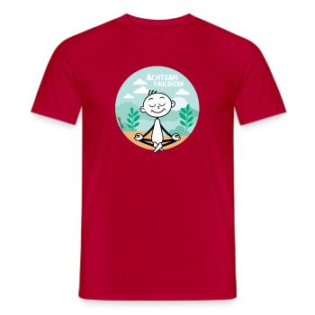 Achtsam Faulenzen  - Männer T-Shirt - Rot - Vorne - AI Model Male 178 dark (178cm)