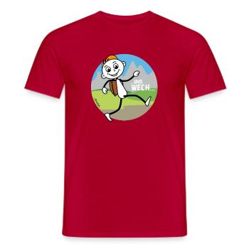 Wander Figur verabschiedet sich. - Männer T-Shirt - Rot - Vorne - AI Model Male 178 dark (178cm)