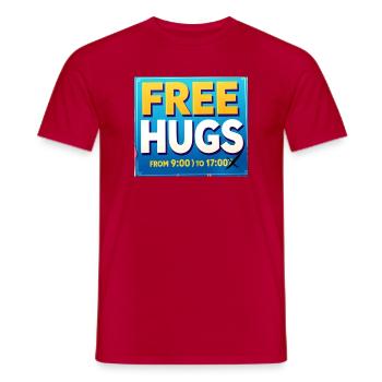 Free Cuddles Board 9:00-17:00 - Men's T-Shirt - red - Front - AI Model Male 178 dark (178cm)