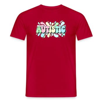Autistique Arc en Ciel Éclatant - T-shirt homme - rouge - Devant - AI Model Male 178 dark (178cm)