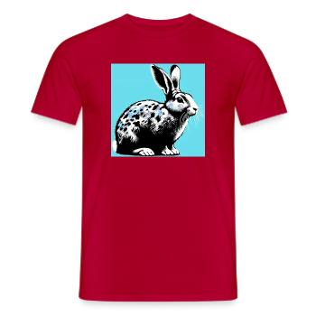 rabbit - Men's T-Shirt - red - Front - AI Model Male 178 dark (178cm)