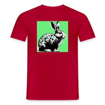 rabbit - Men's T-Shirt - red - Front - AI Model Male 178 dark (178cm)