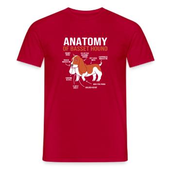 Basset Hound - Männer T-Shirt - Rot - Vorne - AI Model Male 178 dark (178cm)