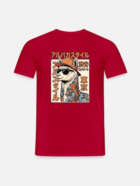 Cooles Alpaka - Männer T-Shirt - Rot