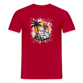 Huhn Sommer Comic - Männer T-Shirt - Rot - Vorne - AI Model Male 178 dark (178cm)