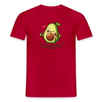 Avocat mascotte cartoon Marteau et Cœur - T-shirt homme - rouge - Devant - AI Model Male 178 dark (178cm)