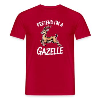 Gazelles Expressions Gazelles Drôle de Gazelle - T-shirt homme - rouge - Devant - AI Model Male 178 dark (178cm)