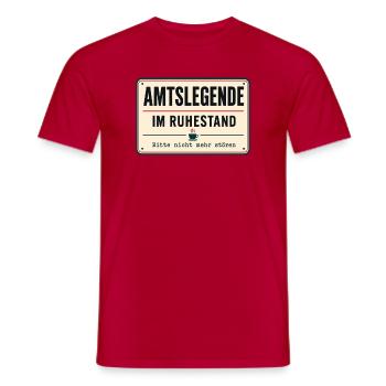 Amtslegende im Ruhestand – Bitte nicht mehr stören - Männer T-Shirt - Rot - Vorne - AI Model Male 178 dark (178cm)