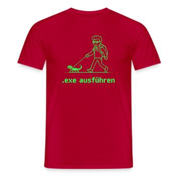 Nerd Witz Entwickler Humor exe ausführen Coder - Männer T-Shirt - Rot - Vorne - AI Model Male 178 dark (178cm)