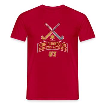 Hockey Game Face Aktiviert  - Männer T-Shirt - Rot - Vorne - AI Model Male 178 dark (178cm)